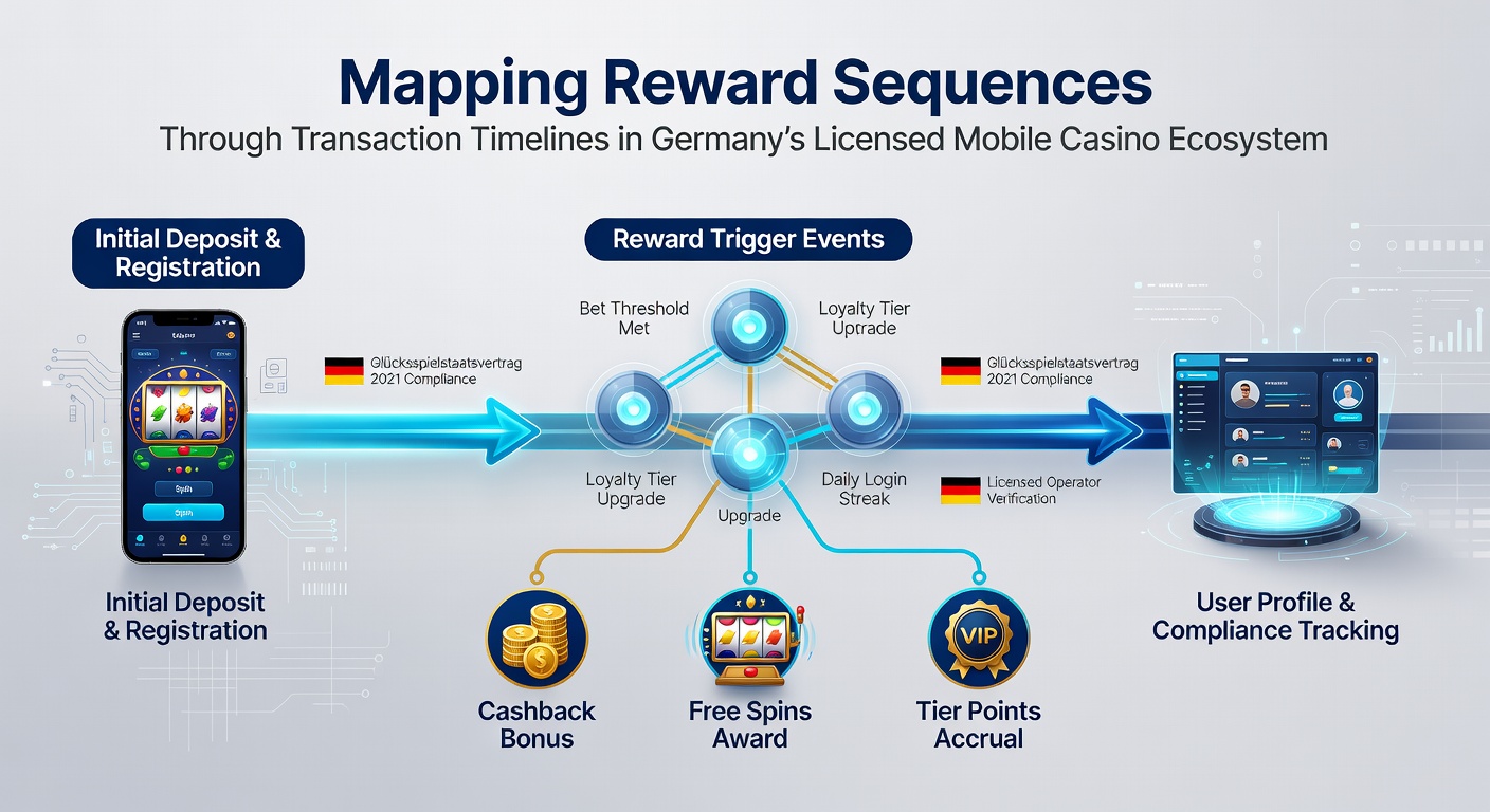 Beispiel einer visualisierten Transaktionszeitleiste mit Belohnungssequenzen